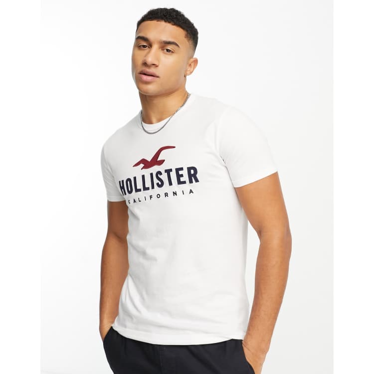 Hollister tech logo t shirt in white ASOS