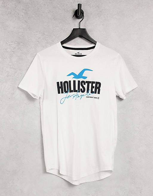 Hollister tech logo t-shirt in white