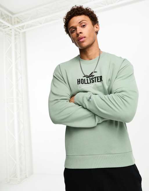 Hollister green sweatshirt outlet