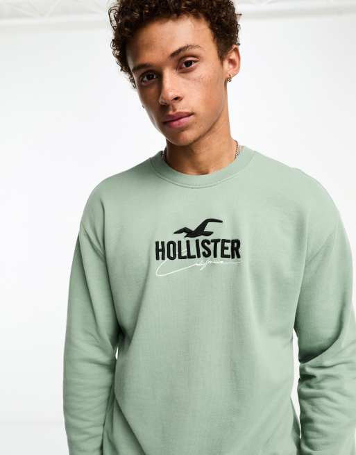 Hollister green sweatshirt new arrivals