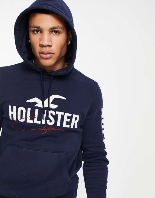 Hollister - T-shirt slim indispensable à logo - Bleu marine