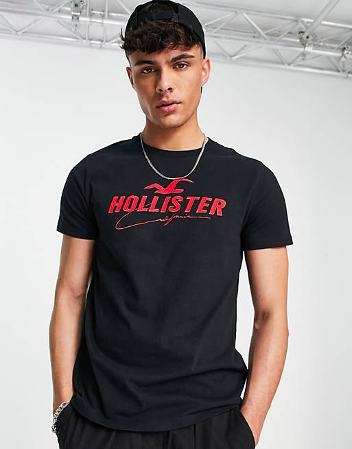 Hollister - Tech Sport - T-shirt met logo in zwart