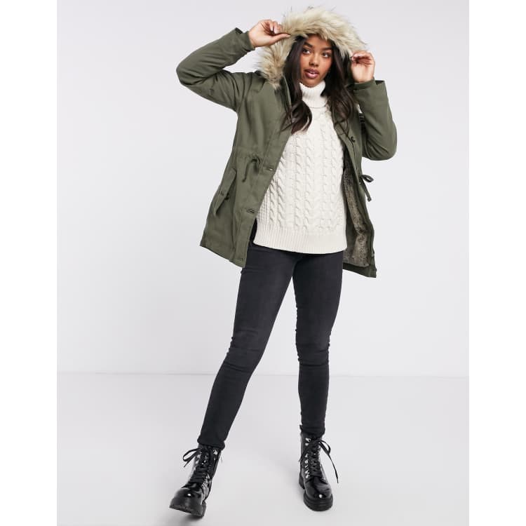 Hollister teddy lined parka hotsell