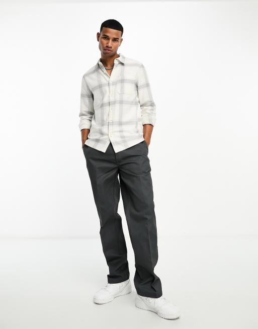 Hollister - Ternet skjorte i cremehvid plaid 