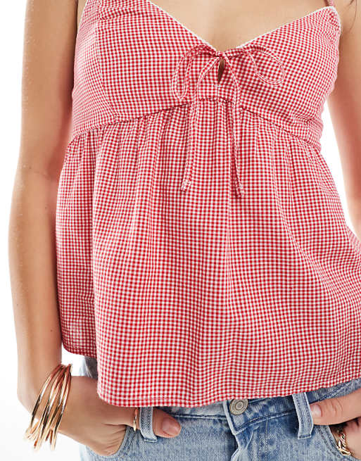 Red Gingham Babydoll Top Red Gingham Babydoll Top