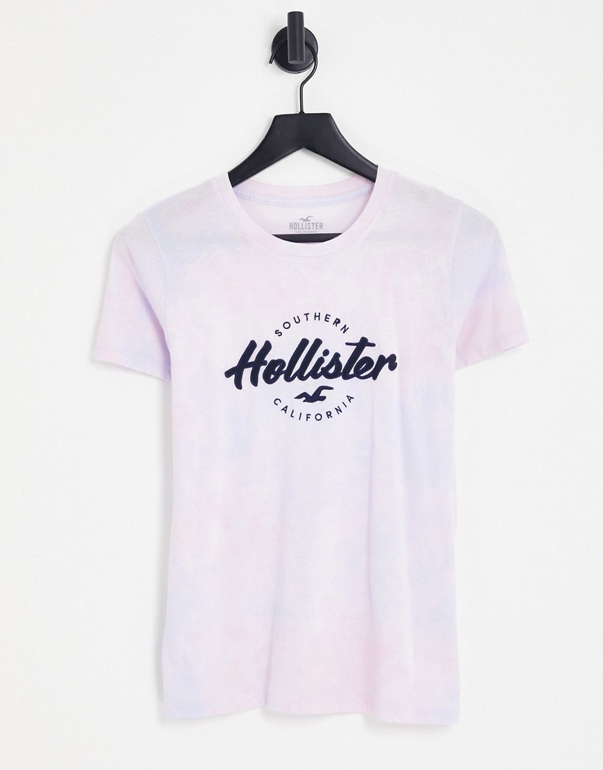 Hollister tie dye logo tee in multi