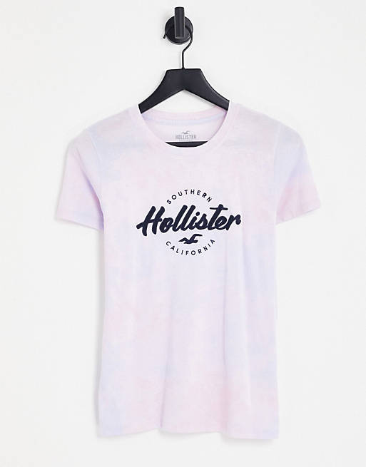 Hollister - Tie-dye T-shirt met logo in multi