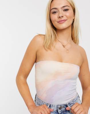 tie dye tube top dress