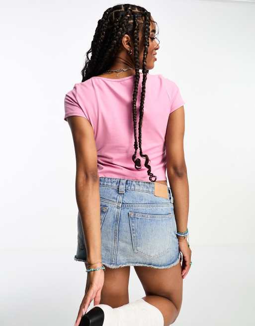 Hollister pink hotsell crop top