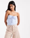 [Hollister] Hollister tie front halterneck tube top in light blue XS Light blue