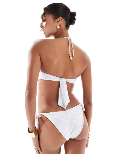 Hollister tie side bikini bottom in white - part of a set, 3 of 4