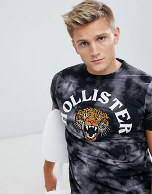 Hollister tiger logo acid wash t-shirt 