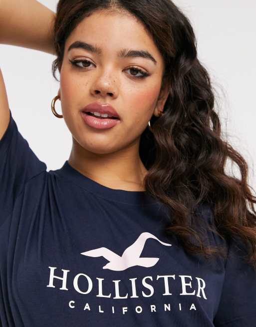 Hollister - Timeless - T-shirt à manches courtes avec logo - Bleu marine, 3 de 4