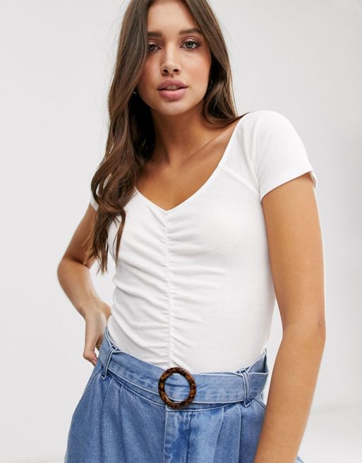 Hollister tiny top with ruching | ASOS