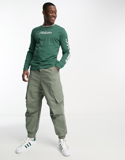 Hollister green cargo pants cheap