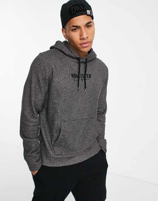 Hollister front logo hoodie in grey