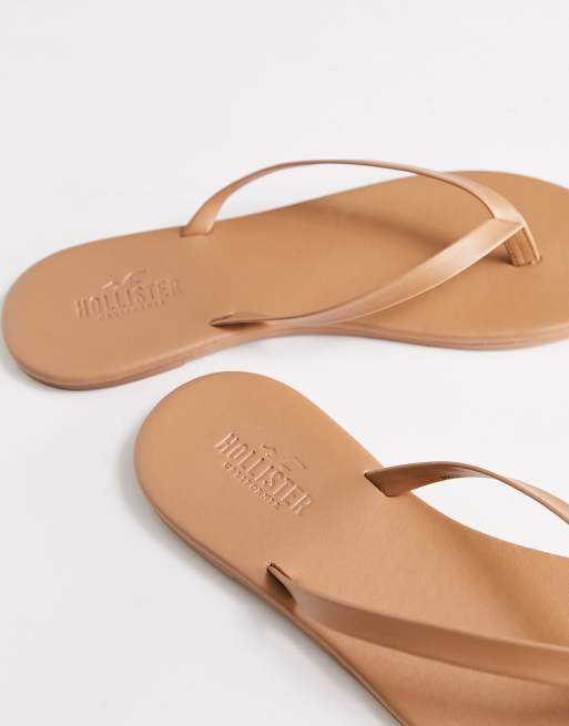 Hollister Tongs en similicuir Marron ASOS