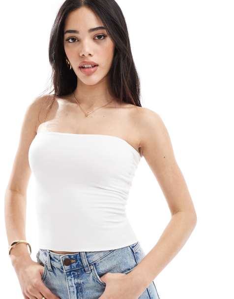 Hollister - Top a fascia double-face bianco ripiegabile - view 1