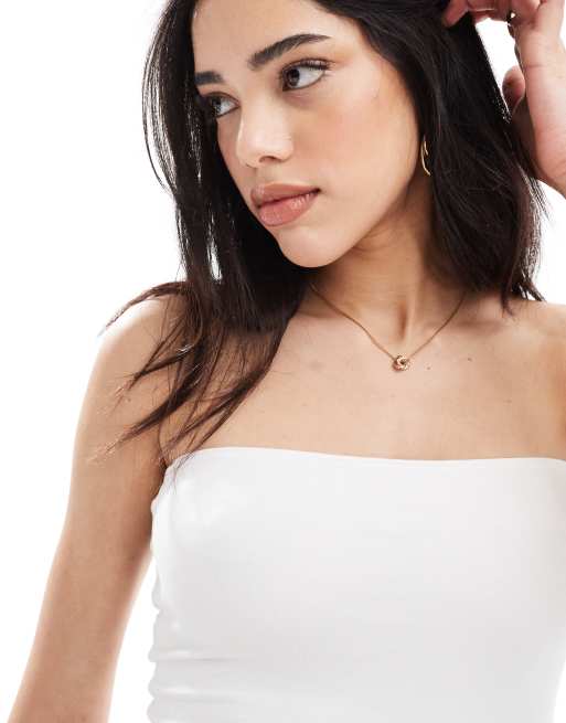 Hollister - Top a fascia double-face bianco ripiegabile, 2 di 4