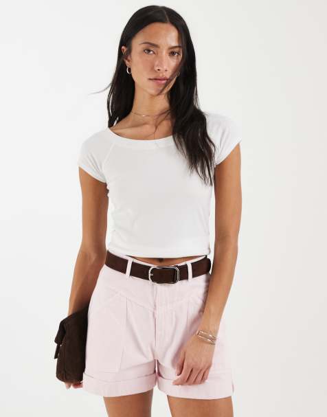 Hollister - Top bianco con scollo a barchetta - view 1