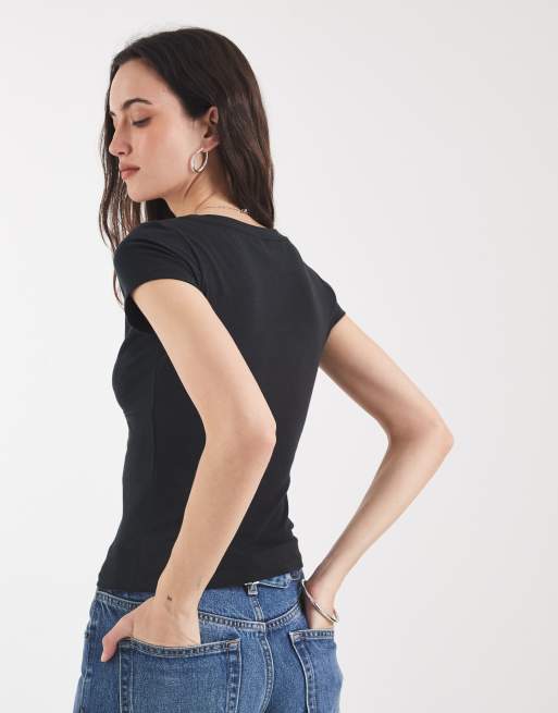 Hollister top cache-cœur col V noir, 2 de 4