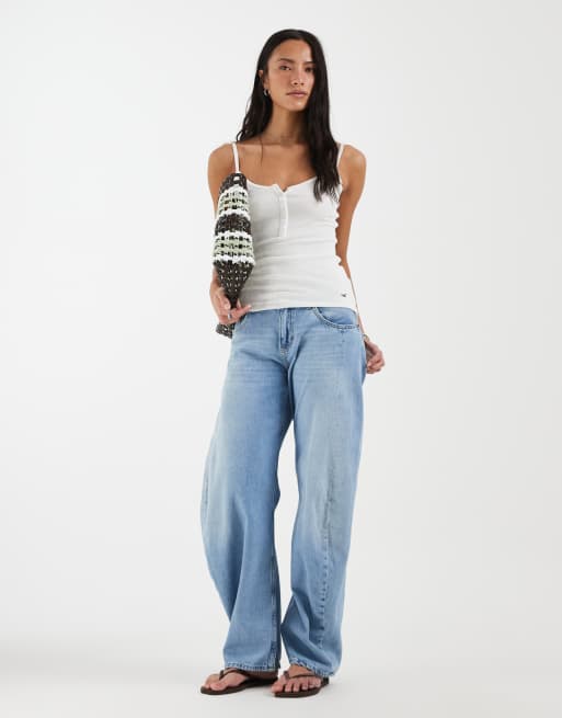 Hollister - top camisola henley blanco, 2 de 4