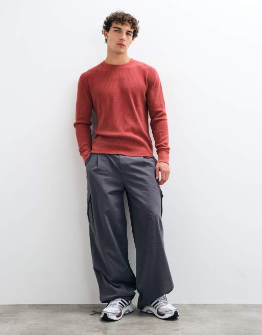 Hollister top gaufré à manches longues et col rond rouge, 2 de 5