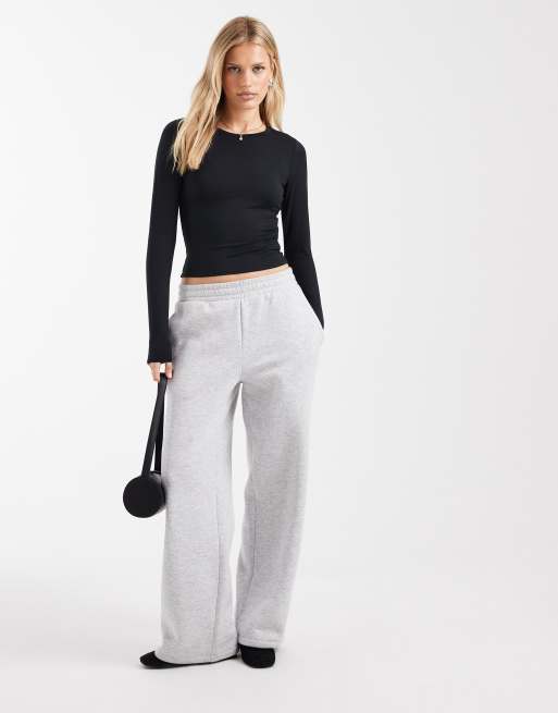 Hollister - Top girocollo a maniche lunghe senza cuciture nero, 3 di 4