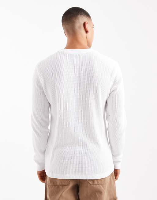 Hollister - Top Henley thermique à manches longues - Blanc, 3 de 5
