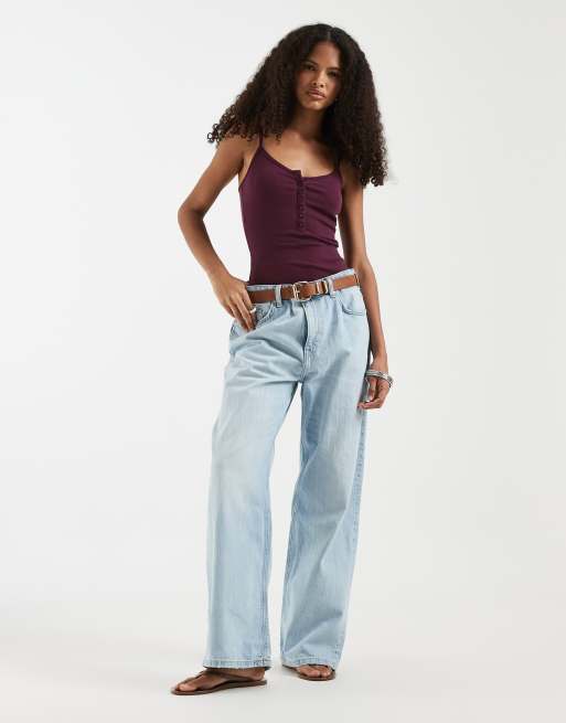 Hollister - top lencero henley en burdeos, 2 de 4