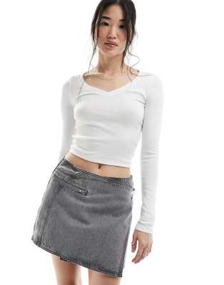 Top Donna GORGLITTER Con Pizzo - Spalle Scoperte Maniche Lunghe Elegante