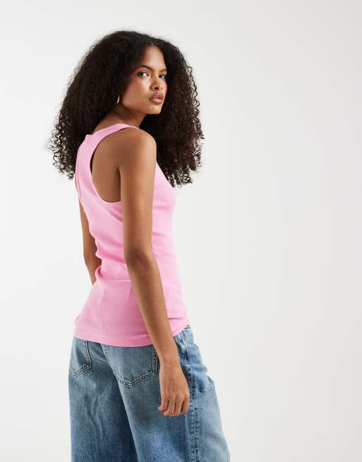 Hollister - Top rosa de tirantes con cuello ancho, 4 de 4