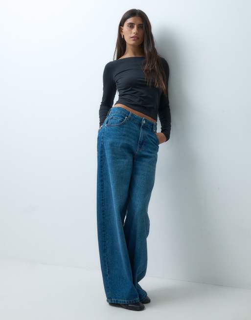 Hollister top senza cuciture a maniche lunghe con scollo a barchetta nero, 2 di 4