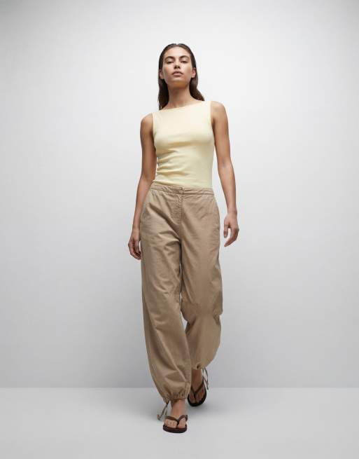 Hollister - Top senza maniche giallo burro con scollo a barchetta, 8 di 11