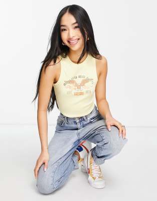 Top senza maniche giallo - Hollister  donna Giallo