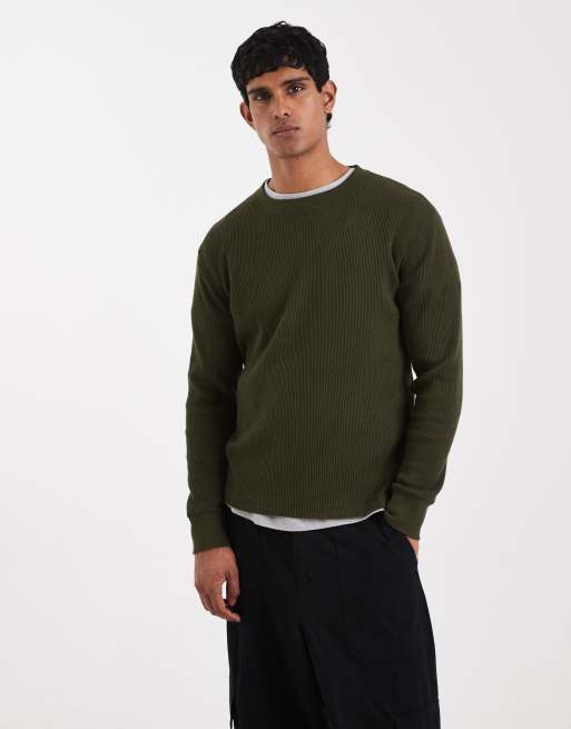 Hollister - Top termico verde scuro a maniche lunghe