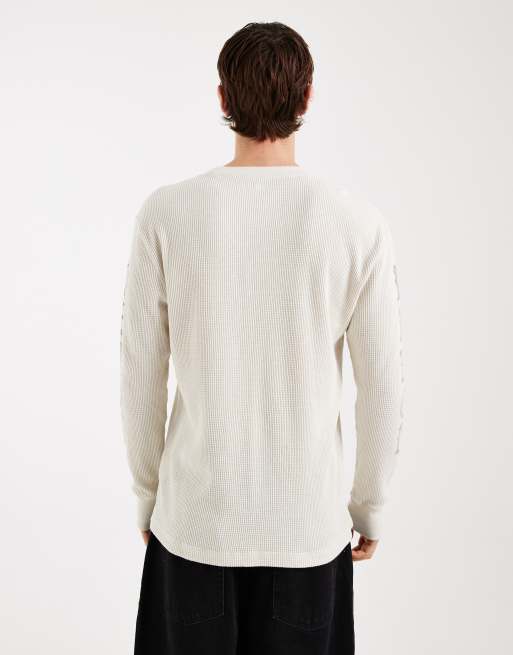 Hollister - Top thermique à manches longues et imprimé graphique - Blanc cassé, 3 de 5