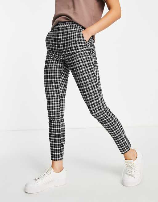 Hollister trousers in black plaid | ASOS