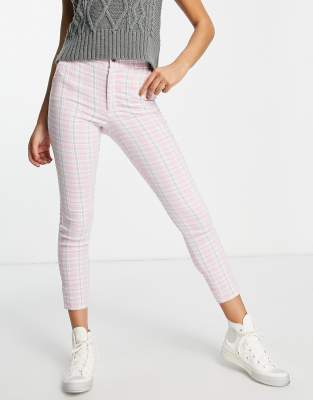 Hollister trousers in pink plaid, £16.00