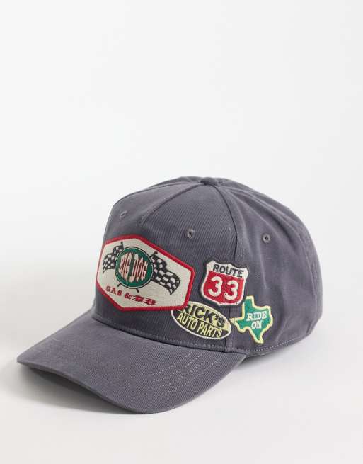 Hollister - Truckerpet met grafische print in zwart