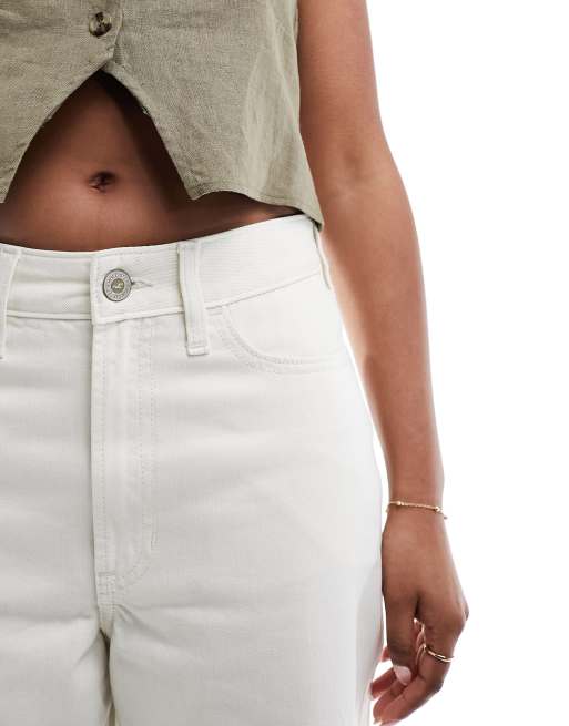 Hollister white high waisted jeans clearance