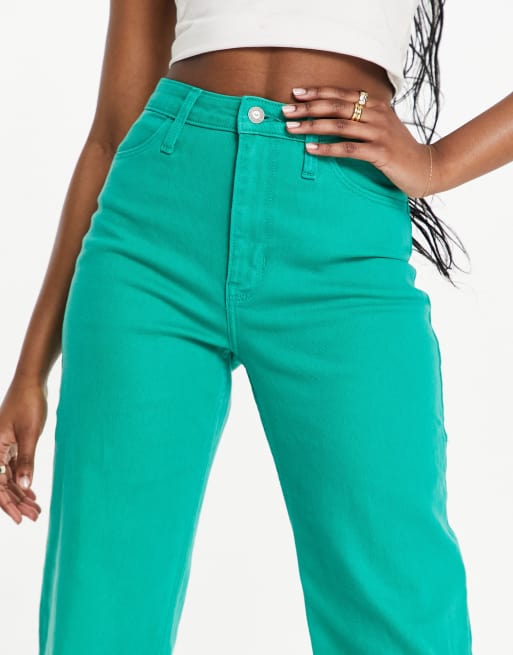 Hollister striped mom jeans cheap
