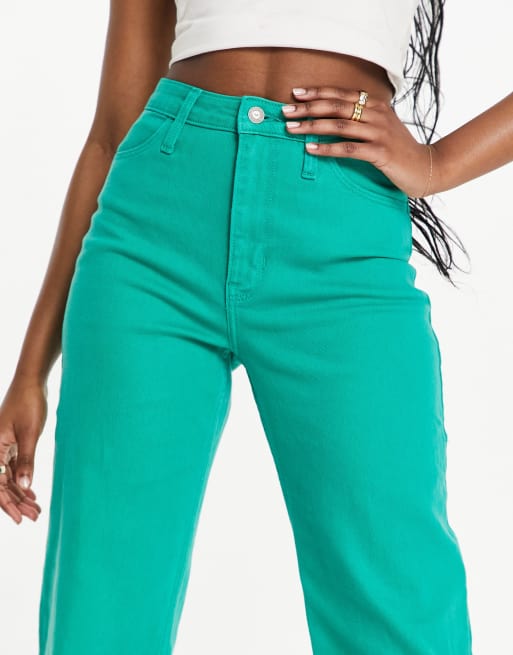 Hollister High Rise Jogger Pants Green Casual Pull On Pockets Womens XS  Stretch