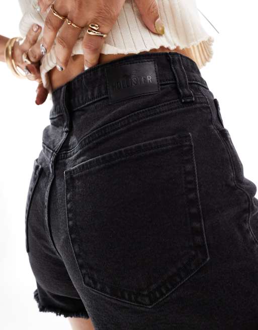 Black denim shorts hollister sales