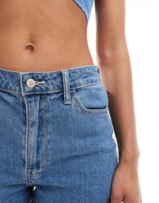 Womens mid rise denim shorts discount