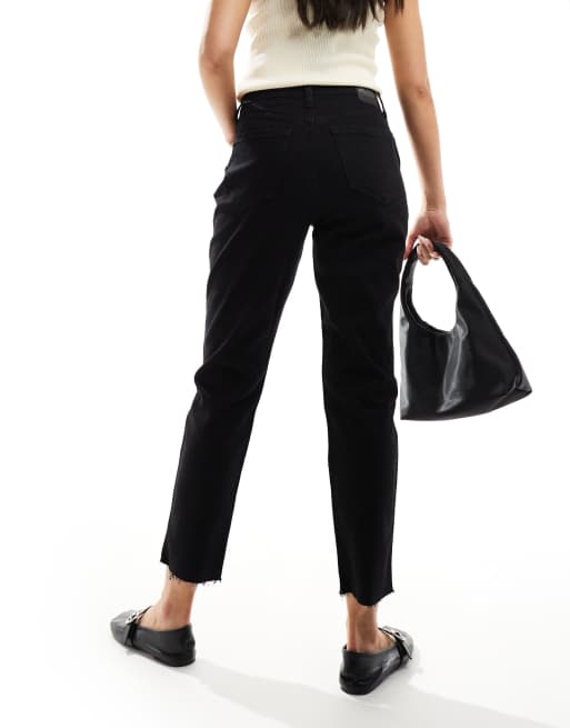 Hollister ultra high rise mom jean in black ASOS