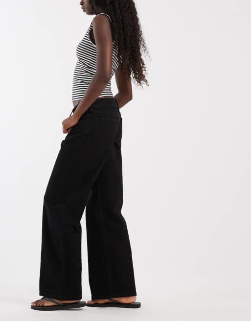 Hollister ultra low rise baggy jeans in black, 2 of 5