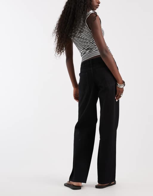 Hollister ultra low rise baggy jeans in black, 3 of 5