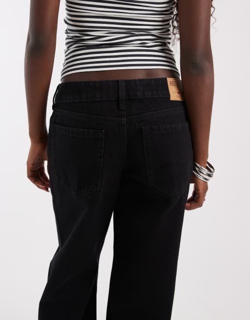 Hollister ultra low rise baggy jeans in black, 5 of 5