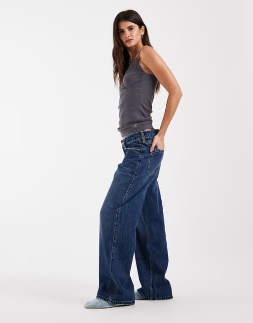 Hollister Ultra-Low-Rise Baggy Jeans in Mittelblau, 2 von 5